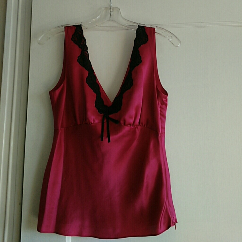 Cherry Red Kenneth Cole 100% Silk Top NWOT